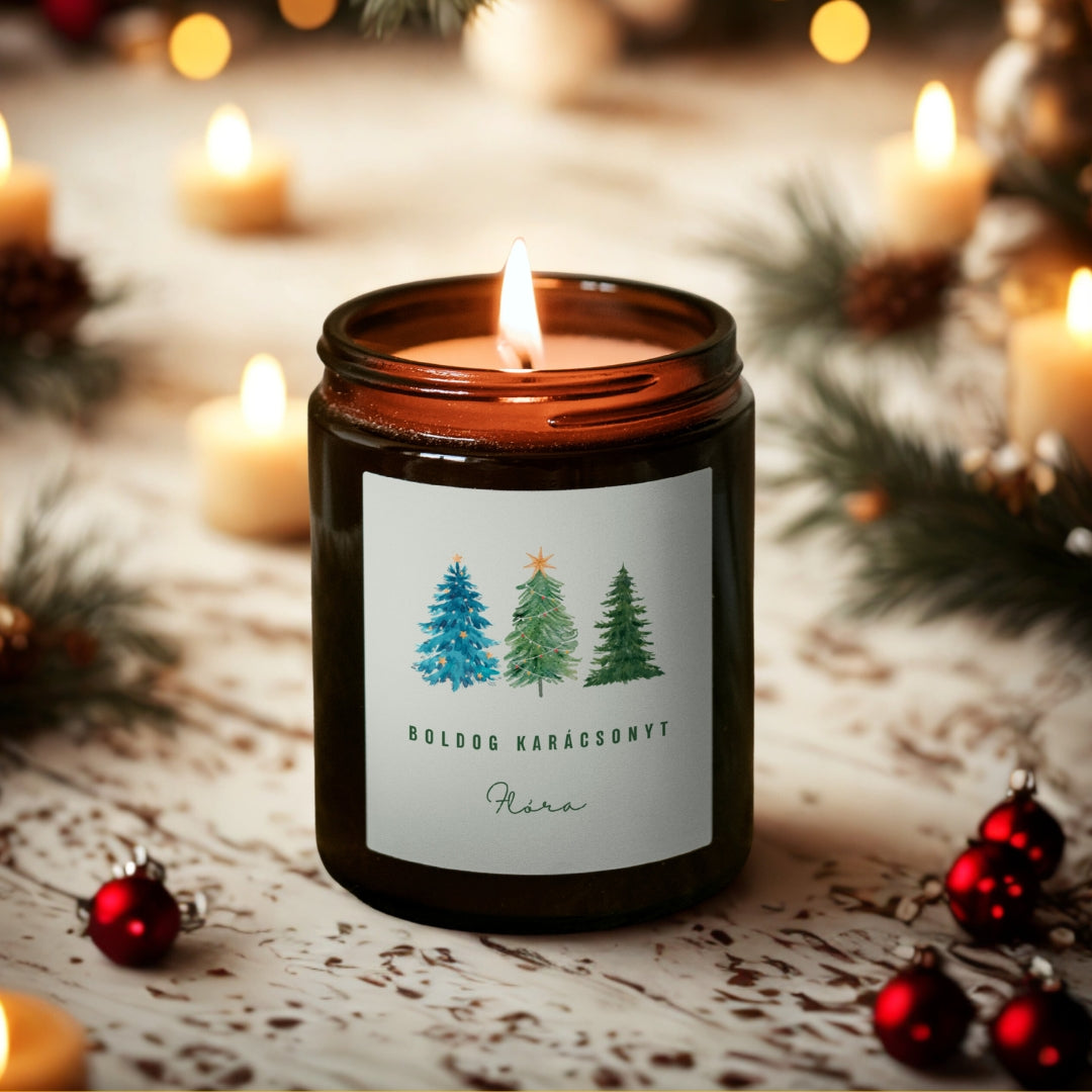 Boldog karácsonyt - személyre szabható gyertya (05)