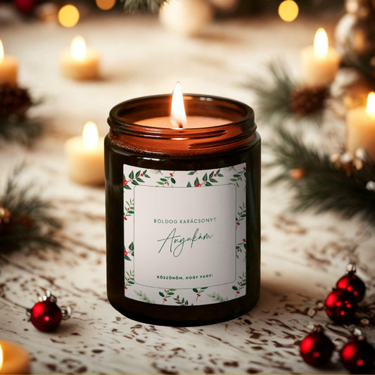 Boldog karåcsonyt - személyre szabható gyertya (06)