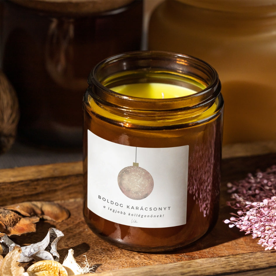 Boldog karácsonyt - személyre szabható gyertya (04)