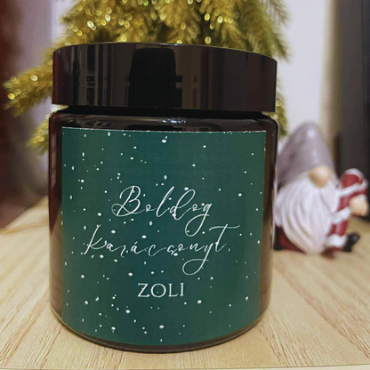 Boldog karácsonyt - személyre szabható gyertya (02)