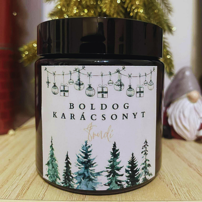 Boldog karácsonyt - személyre szabható gyertya (01)