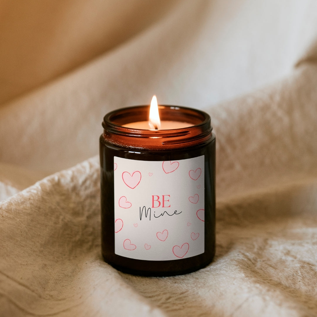 Be mine - gyertya barna tégelyben
