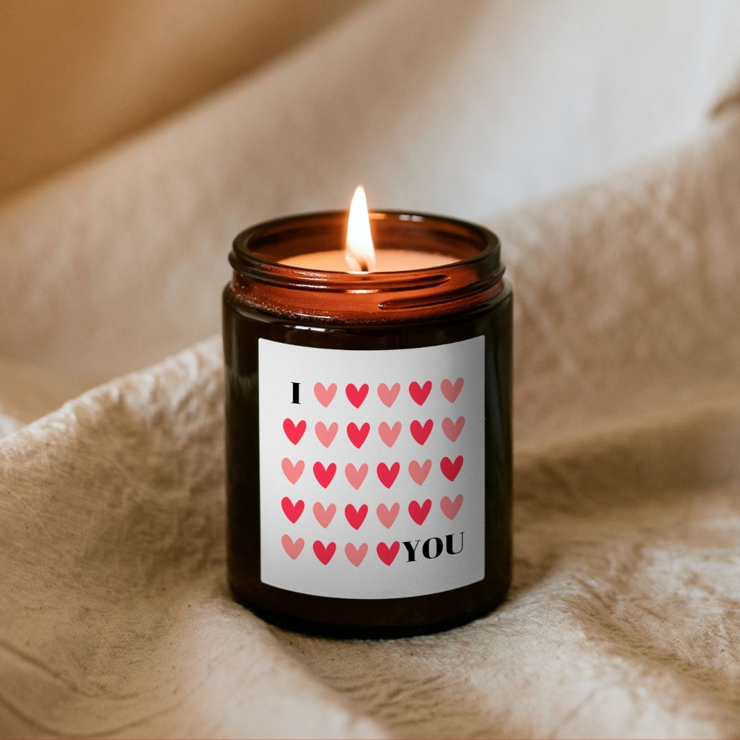I ❤️ YOU - gyertya barna tégelyben