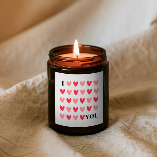 I ❤️ YOU - gyertya barna tégelyben